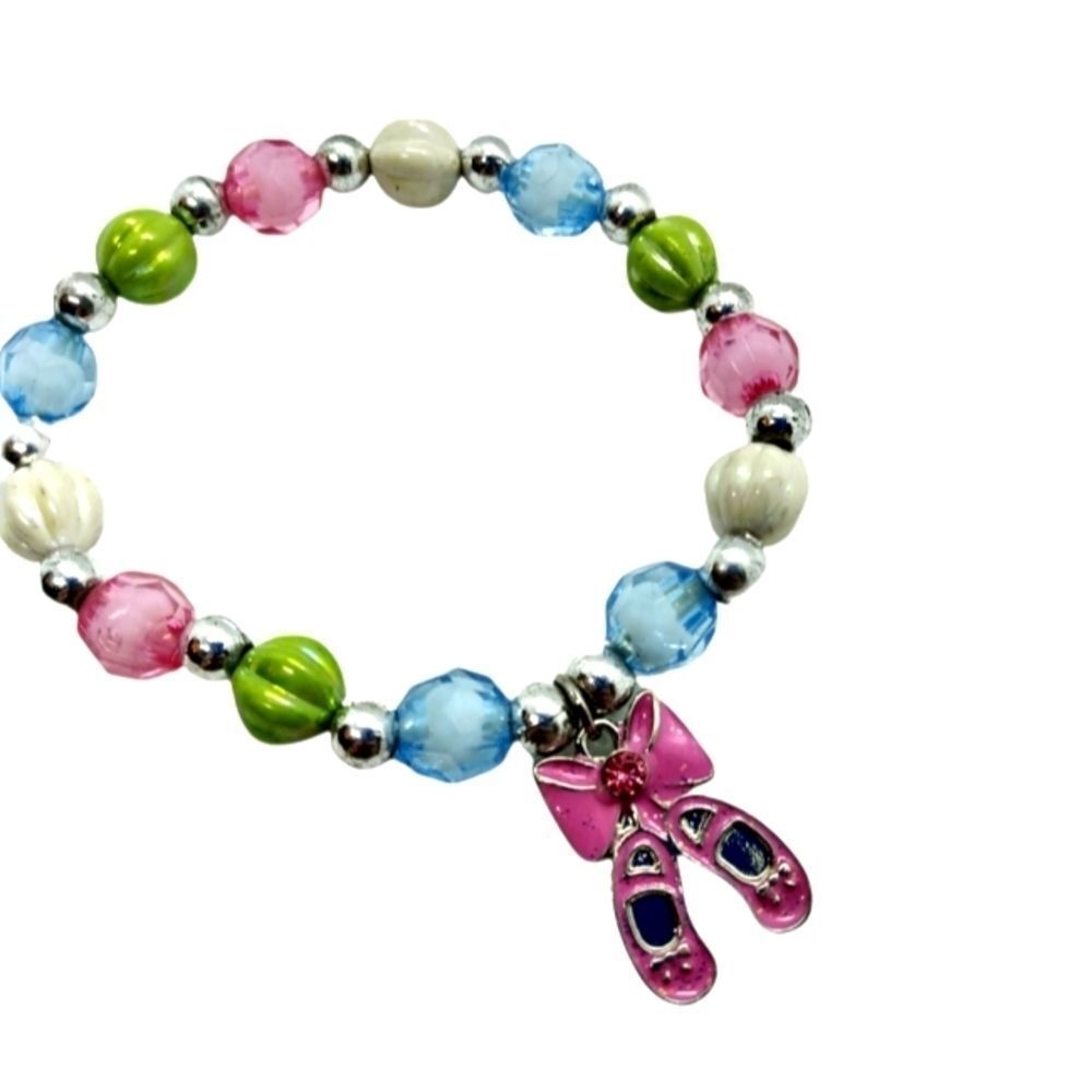 Ballet slipper gloss beaded‎ bracelet ballerina pink